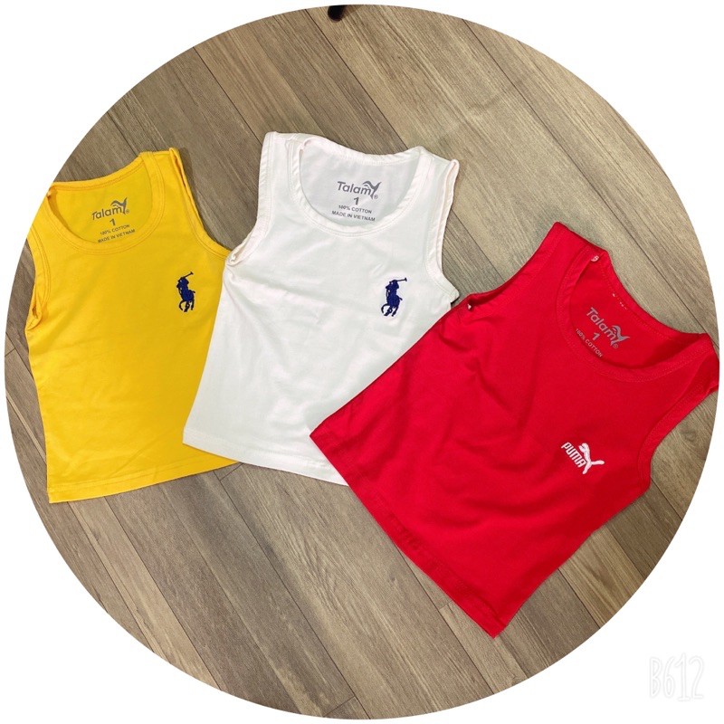 Combo 3 Áo Ba Lỗ Bé Trai 8-23Kg Chất Cotton 4 Chiều Thoáng