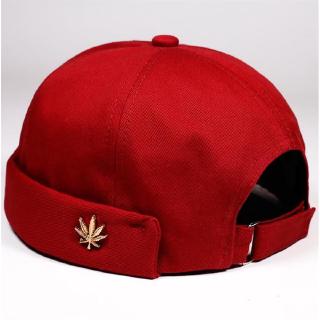 Melon leather hat Embroidered Cap Styling cap Thin section Maple leaf shape beanie Hat