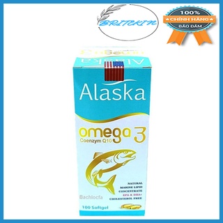 Viên Uống Omega 3 Alaska Giúp Sáng mắt, Bổ Não, Giảm Nguy Cơ Mắc Bệnh Tim Mạch (Hộp 100 Viên)