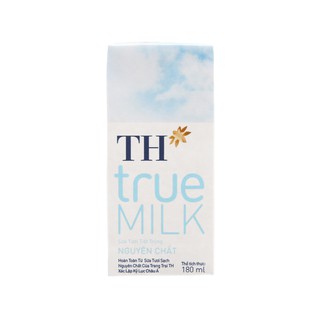 Lốc 4 hộp sữa tươi tiệt trùng nguyên chất không đường TH true MILK 180ml