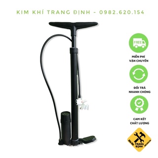 Bơm xe bằng tay có cả bình và đồng hồ áp suất, tặng đầu bơm bóng đá, bóng bay