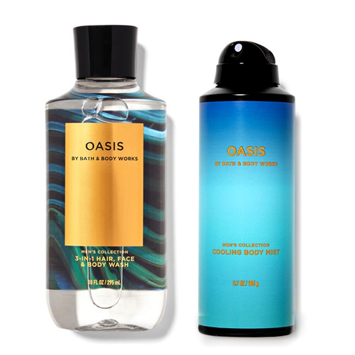 Xịt Thơm body Oasis cho Nam giới - Khử mùi toàn thân làm thơm cơ thể Nam - Bath &vBody Works 104g - Chính hãng USA