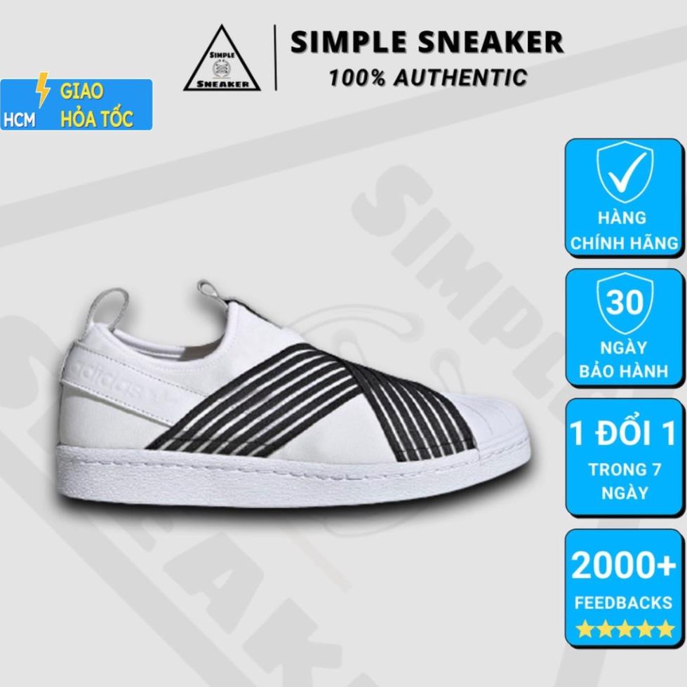 🐱 Giày Nữ Superstar 💙FREESHIP💙 Adidas Superstar Slip On Chính Hãng - Giày Sneaker Nữ Không Dây Chuẩn Auth [CG6013]