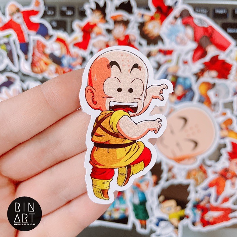 STICKER SONGOKU CÁ TÍNH DÁN TRANG TRÍ ĐIỆN THOẠI LAPTOP VALI MŨ BẢO HIỂM XE MÁY TỦ KỆ,...