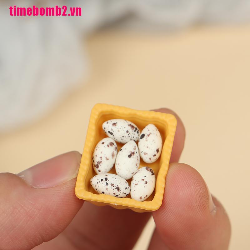 Khay đựng trứng mini trang trí nhà búp bê tỉ lệ 1:1