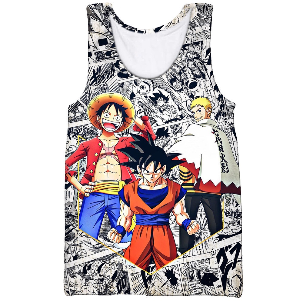 Áo Thun Ba Lỗ In Hoạt Hình One Piece 3d Thời Trang Unisex Cá Tính