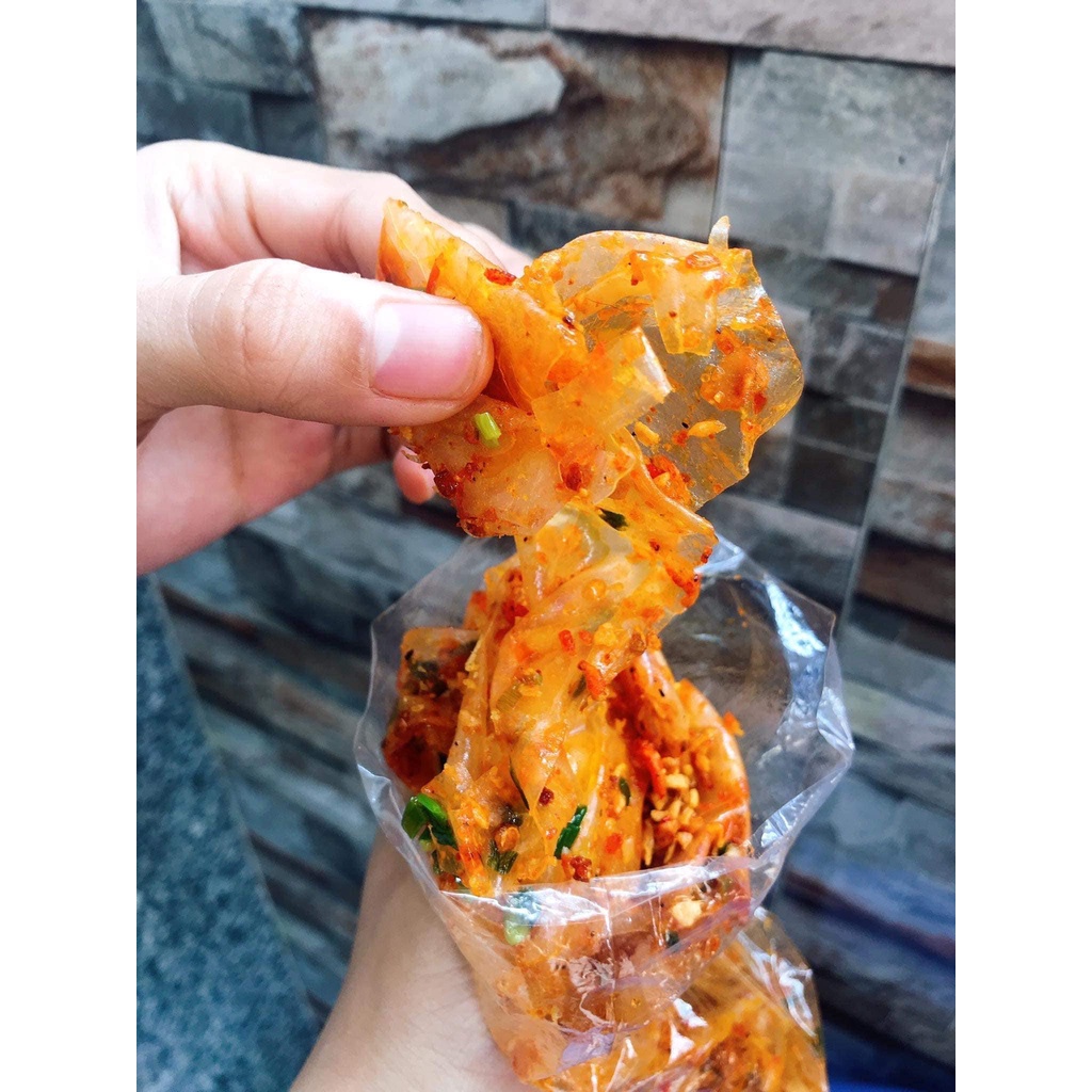 Bánh tráng trộn mỡ hành mắm me lục vị độc quyền Snack Cô Tấm ngon đỉnh Hà Nội