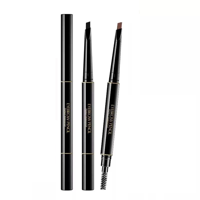 Double head eyebrow pen with triangle extrusion refill, waterproof and sweat proof, automatic rotation non halo dye band eyebrow brush | BigBuy360 - bigbuy360.vn