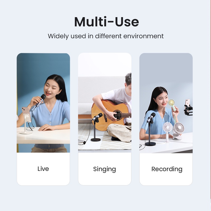 Micro UGREEN Dây Cáp Âm Thanh 3.5mm Cho PC / Điện Thoại Karaoke