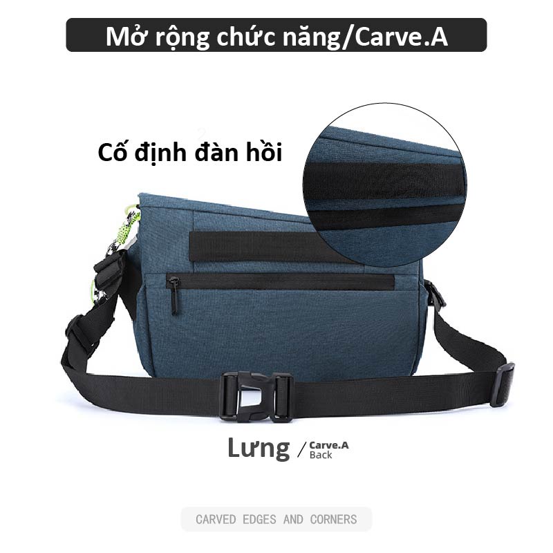 Carve.A Store Túi đựng ipad bộ đệm chống trộm bên hông ba lô túi đeo chéo bên túi ngực túi bên ba lô túi đeo vai nam ba lô nam mặt sau túi đeo chéo
