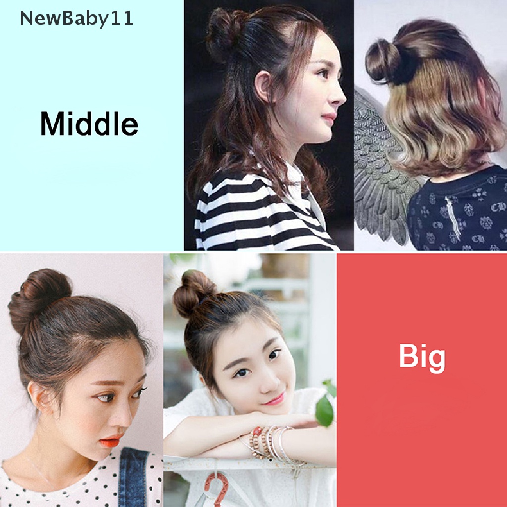 Dụng Cụ Búi Tóc Hình Bánh Donut Bằng Xốp Màu Đen Tiện Dụng