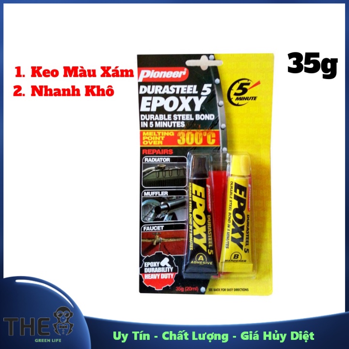 Keo AB Đa Năng Dán Kim Loại Pioneer Durasteel Five Minute Epoxy 35g .Uy Tín - Chất Lượng - Giá Hủy Diệt