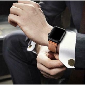 Dây Da Cho Đồng Hồ Thông Minh AP Watch Khóa Thép Thời Trang Sang Trọng Series 1/2/3/4/5/SE/6/7 Size 38-40-41-42-44-45mm