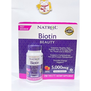 Viên ngậm mọc tóc natrol biotin 5000mcg 250 viên