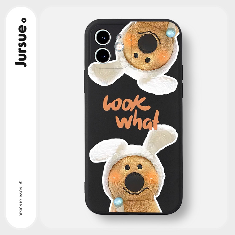 Ốp lưng JURSUE hoạt hình cặp đôi dễ thương đẹp độc lạ cho iPhone 13 12 11 Pro Max SE 2020 X XR XS 8 7 ip 6S 6 Plus Y2102