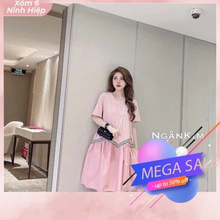 Váy xuông pha thô - đầm form xuông cực xinh dễ phối đồ