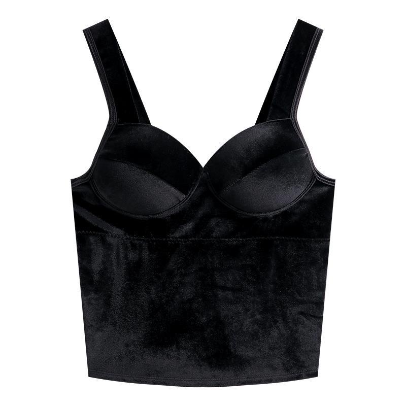 Áo hai dây vải nhung phong cách mới thời trang cho nữ