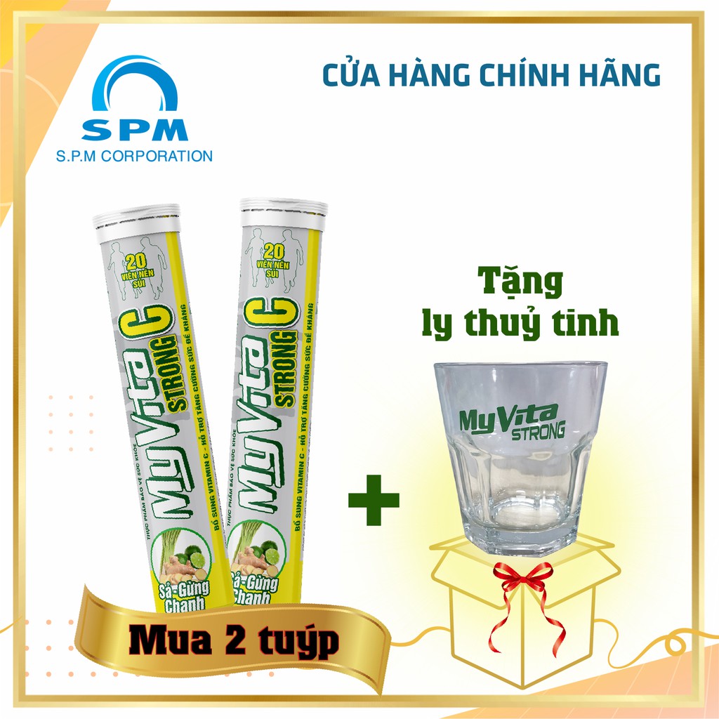Viên sủi MyVita Strong C (Sả - Gừng – Chanh) 20 viên/tuýp - Bổ sung Vitamin C - Tăng cường đề kháng | Thế Giới Skin Care