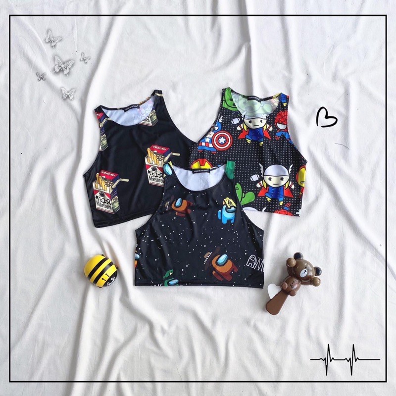 Áo Croptop Hình 3D Ba Lổ Ảnh Thật