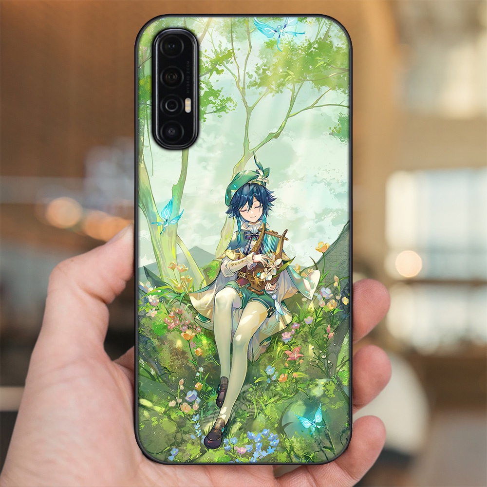 Ốp lưng Oppo Reno 3 Pro viền đen in hình Venti Genshin Impact