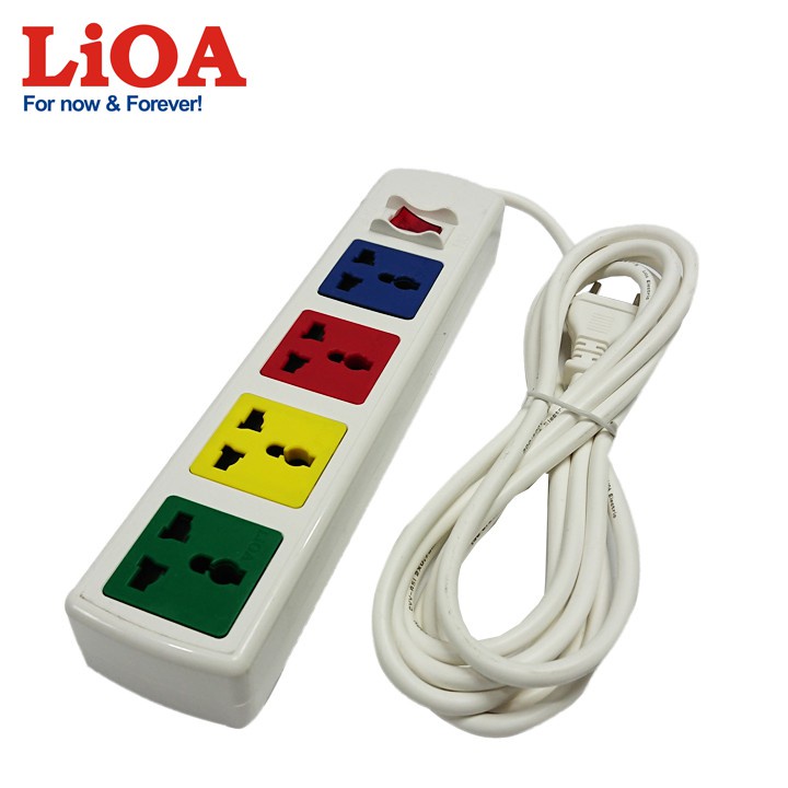 [CHÍNH HÃNG] Ổ cắm điện LiOA kéo dài 4 ổ đa năng dây dài 3m/5m 4D32N/4D52N