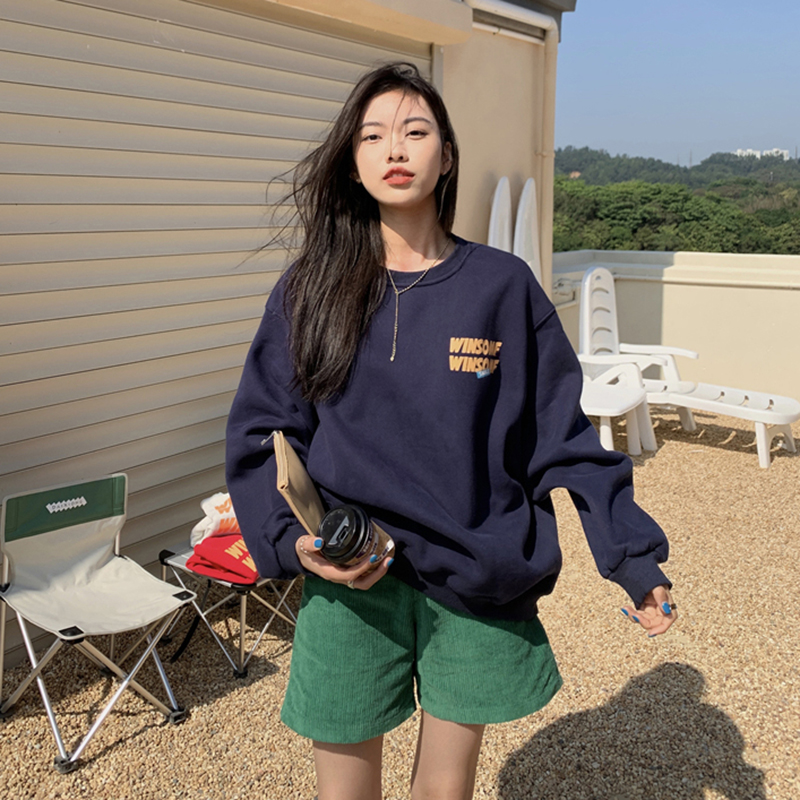 Áo Tay Dài Dáng Rộng Thời Trang Phong Cách Hàn Quốc Xinh Xắn Cho Nữ