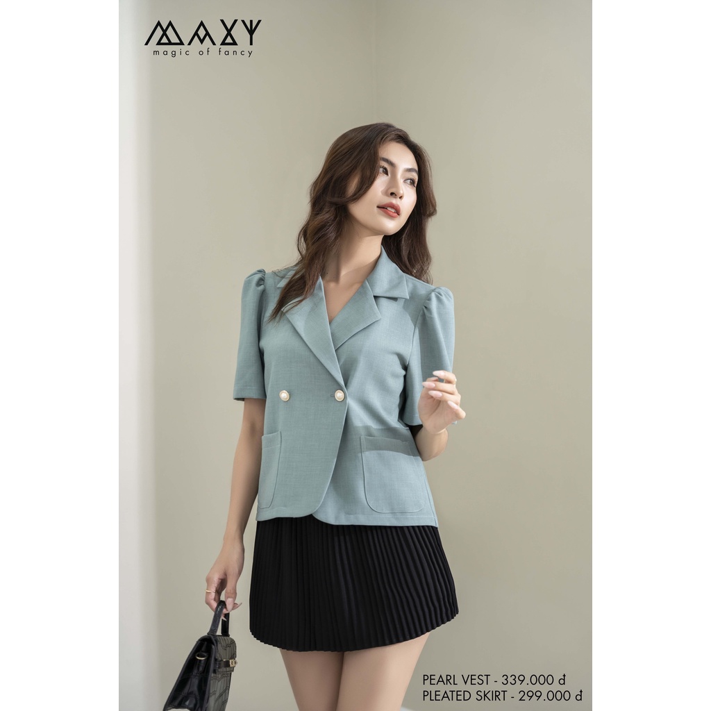 Áo khoác vest tay ngắn phồng nhẹ vest top Maxy Workshop