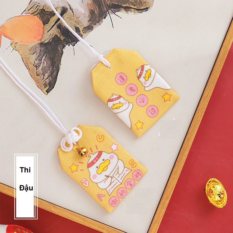 Túi Phước May Mắn Omamori Bọc Vỏ Silicon tặng Đá Ngũ Sắc Mẫu Vịt  2022