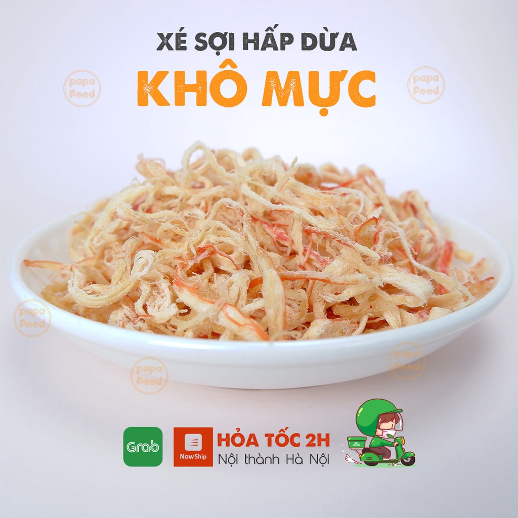 Mực khô hấp nước cốt dừa xé sợi 300g, khô mực hấp dừa xé sợi PAPA. Ăn vặt Hà Nội | BigBuy360 - bigbuy360.vn