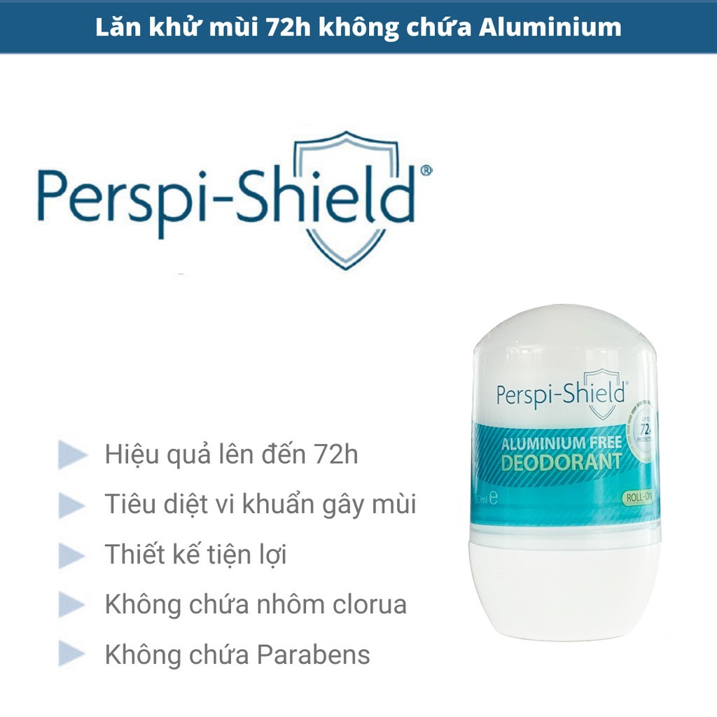 Lăn khử mồ hôi 72h không chứa muối nhôm Perspi-Shield 72h Aluminium Free Deodorant 50ml