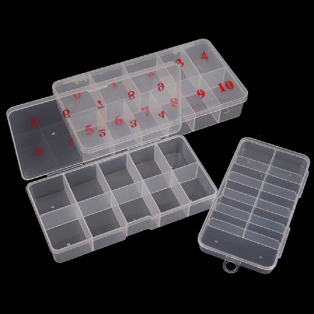 [Hàng mới về] Hộp rỗng lưu trữ phụ kiện làm móng nghệ thuật 10/ 11 ô đa năng tiện dụng