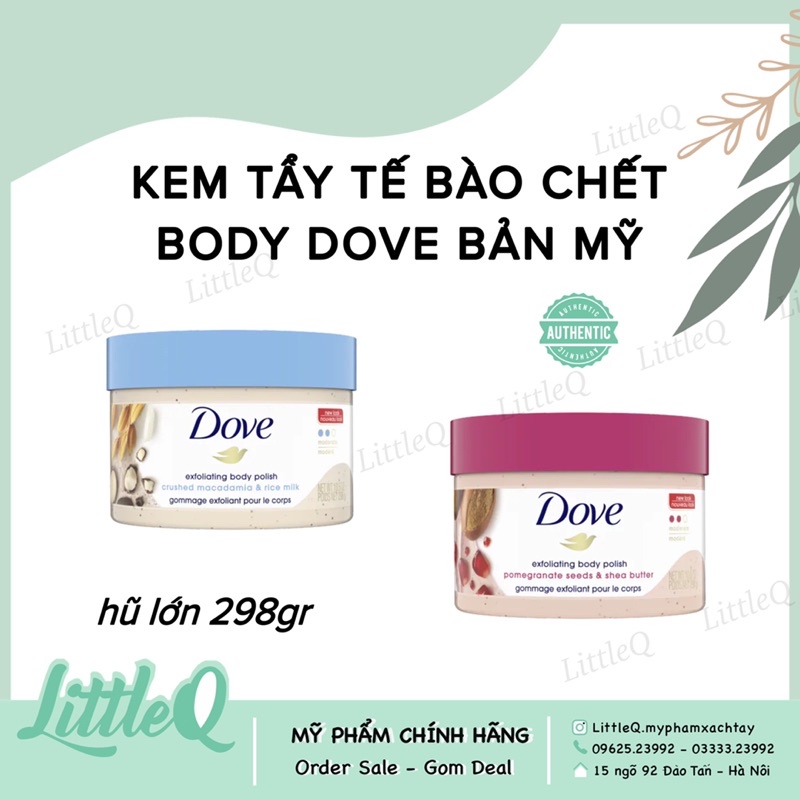 TẨY DA CHẾT BODY DOVE, TẨY DA CHẾT TOÀN THÂN DOVE, TDC DOVE BẢN MỸ - 298gram