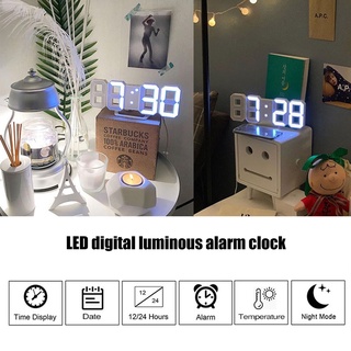 Đồng Hồ Báo Thức 3d Thông Minh Gắn Tường Có Đèn Led