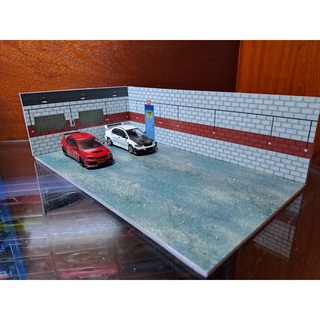 Diorama 1/64 - Garage Đỏ Trắng