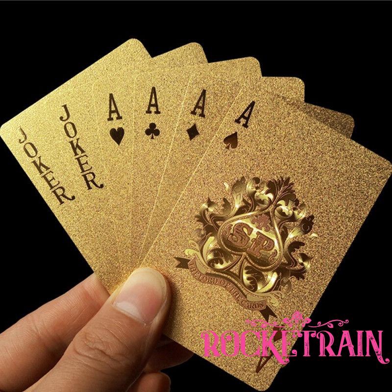 Bộ bài tây mạ vàng 24k sang trọng không thấm nước