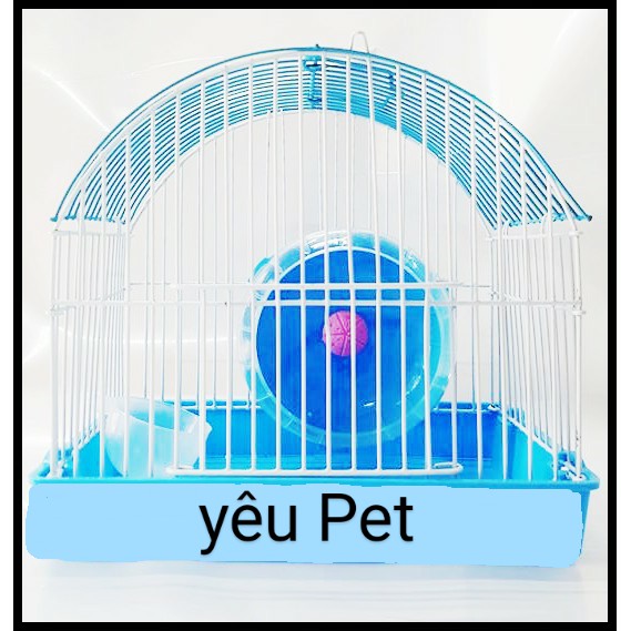 lồng đơn giản xách tay kèm bình nước cho hamster nhím, sóc,và thú nhỏ