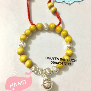 Vòng dâu tằm mix chuông bạc
