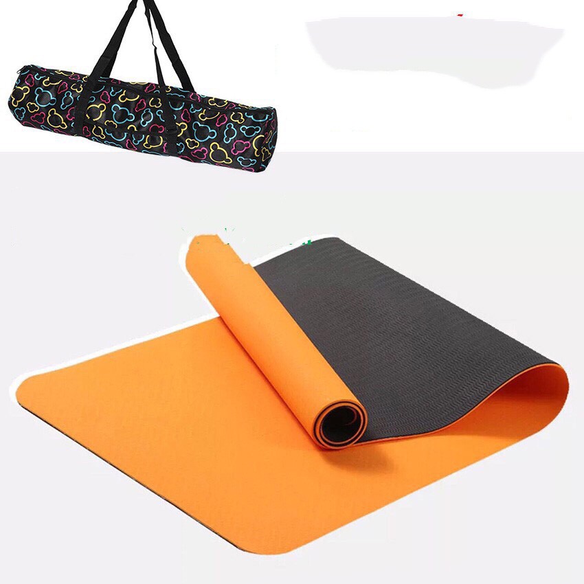 Thảm Tập Yoga TPE 2 Lớp 6mm Cao Cấp Tặng Kèm Túi Đựng Tiện Dụng