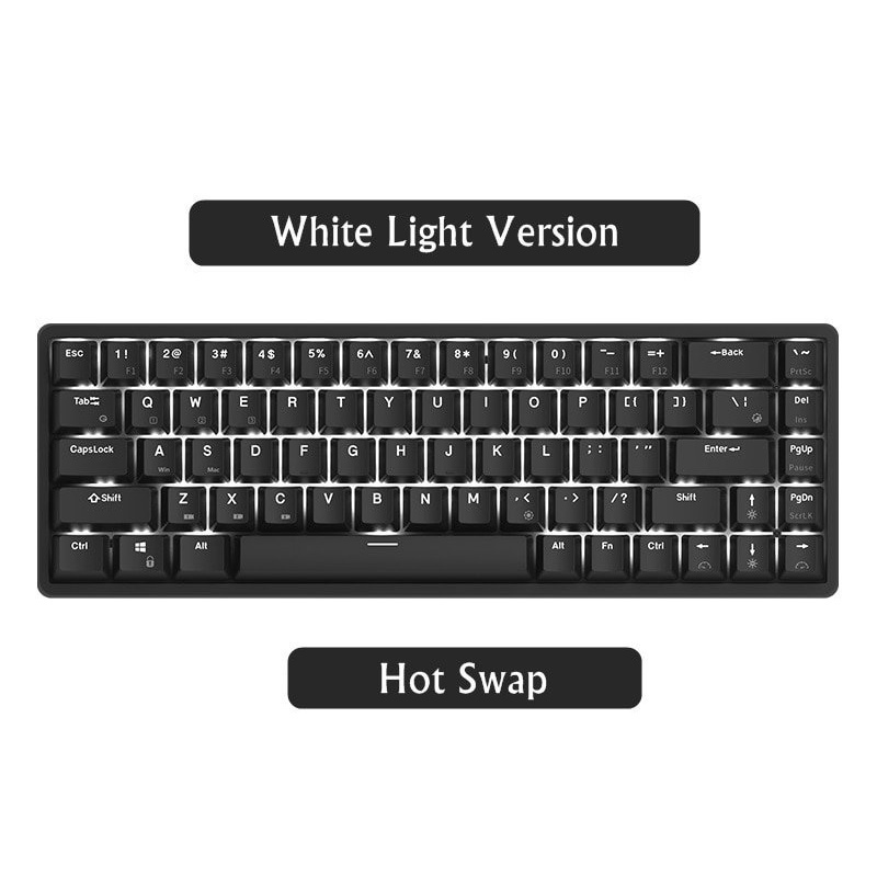 Bàn Phim Cơ Royal Kludge RK G68 Led Đơn - Bàn phím cơ không dây Royal Kludge RK G68 Bluetooth 5.0 và Wireless 2.4G