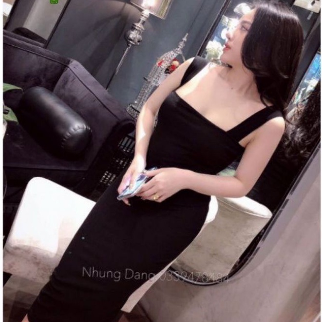 Đầm body bảng to full đen(B.C)