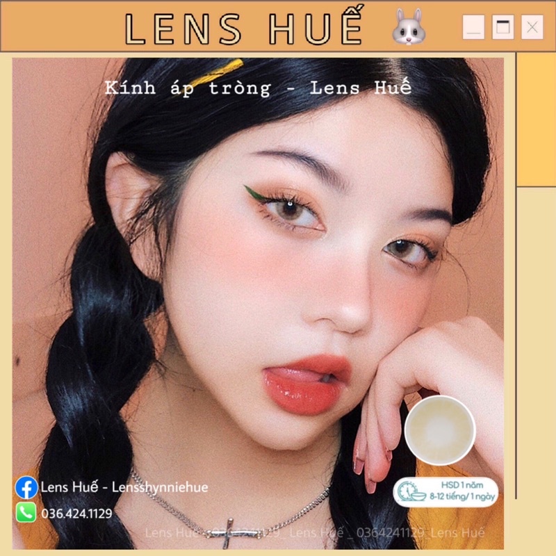 ✨Lens kính áp tròng màu nâu BROWN tây nhẹ tone Hàn Quốc - Lens Huế