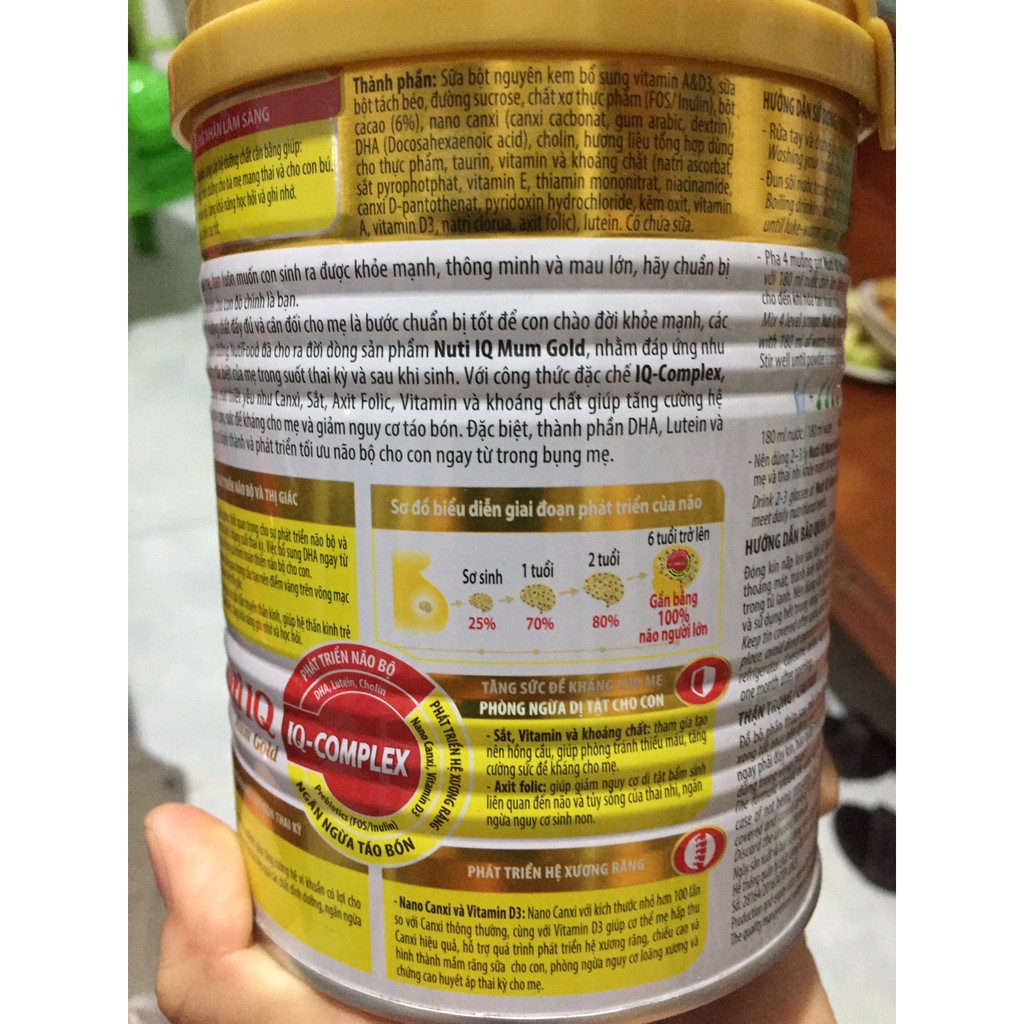 Sữa bột Nuti IQ Mum Gold dành cho bà bầu Lon 400g