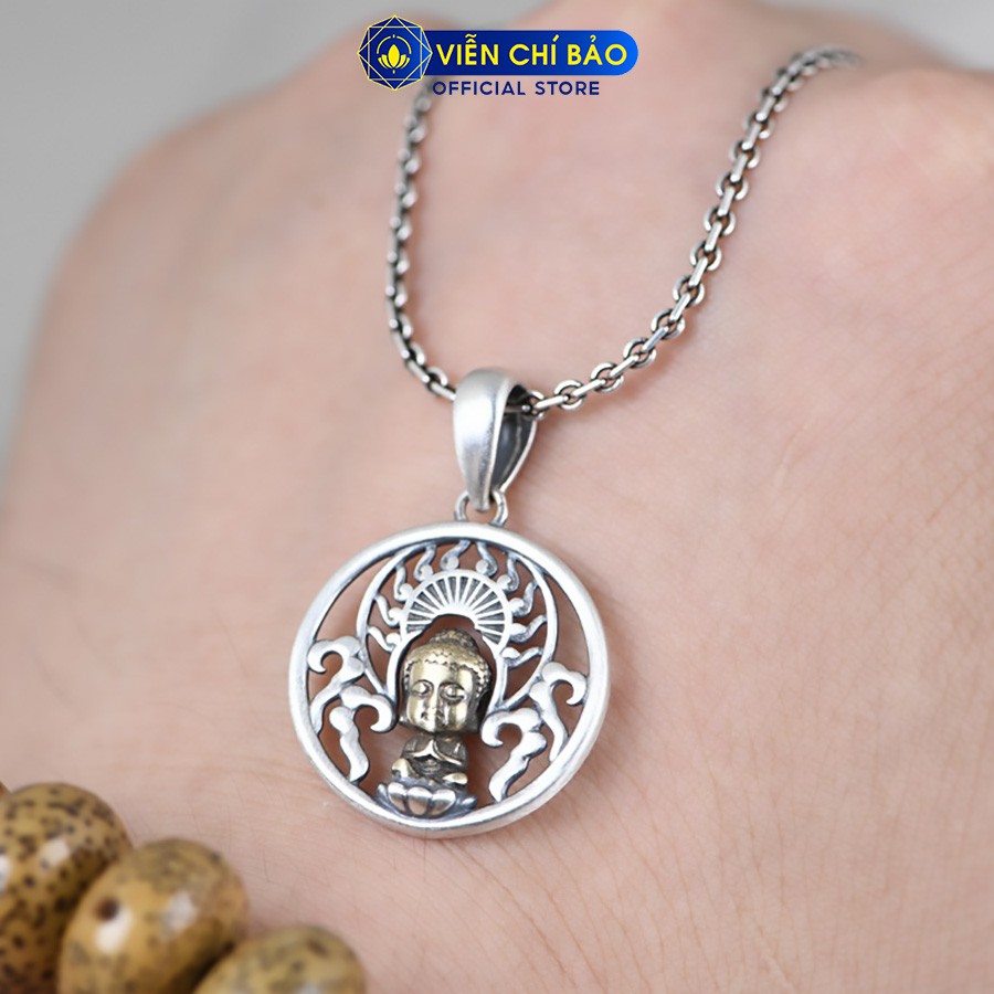 Mặt dây chuyền Thích Ca Vi Tiếu hỏa tam muội chất liệu bạc Thái 925 phong cách cổ điển Viễn Chí Bảo M000560