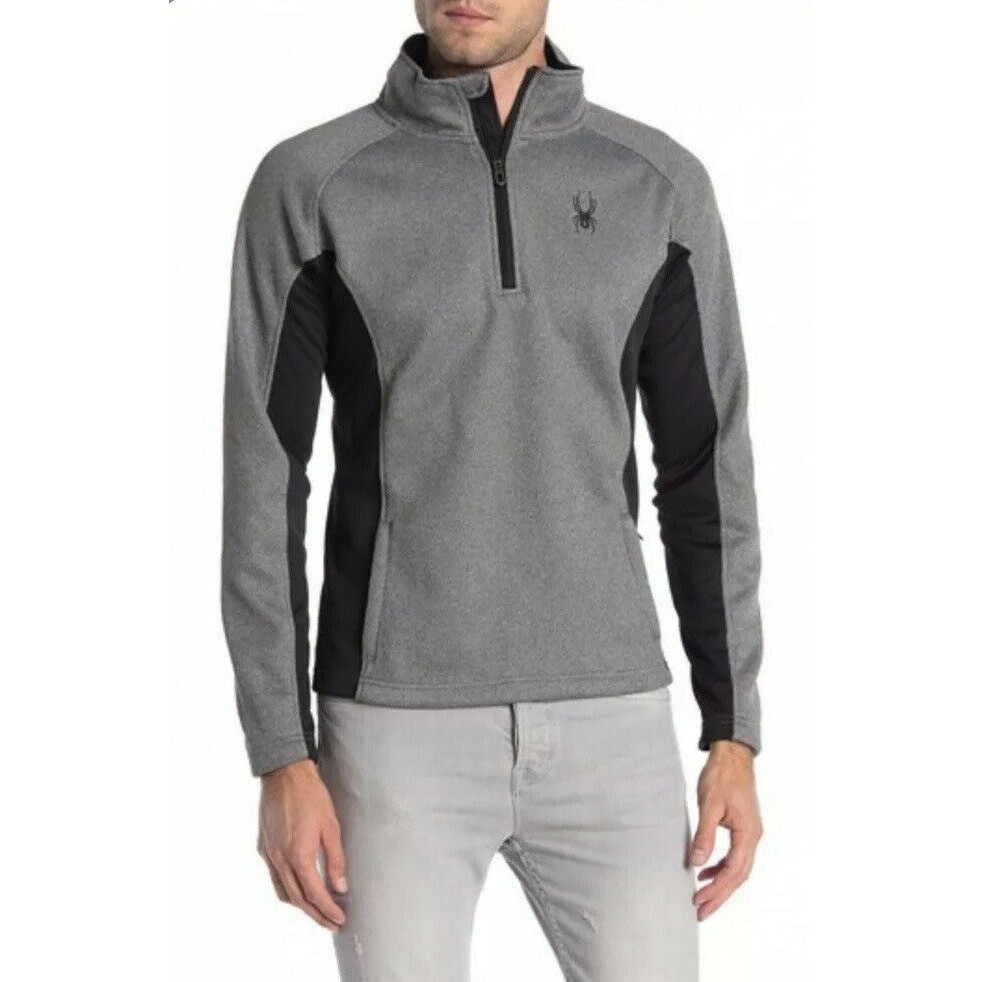 Áo Sweater Nam Spyder 1/3 Zip Màu Xám Chính Hãng 100% - GU Shop