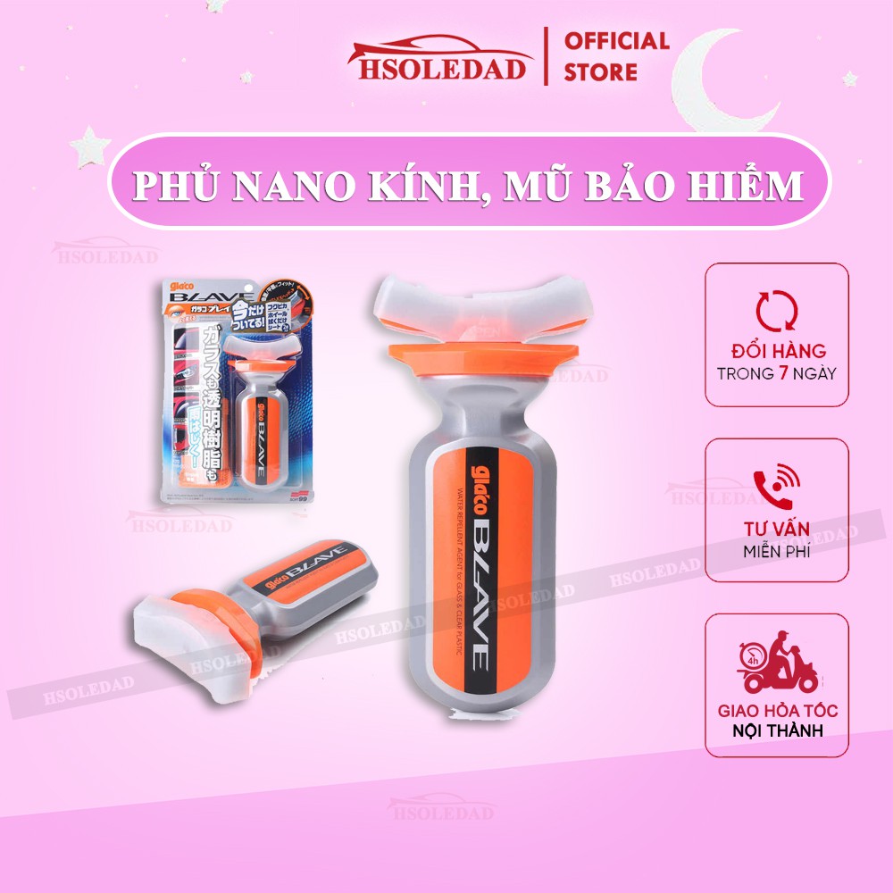 Phủ Nano kính ô tô, đèn xe, mũ bảo hiểm Glaco Blave - Soft99