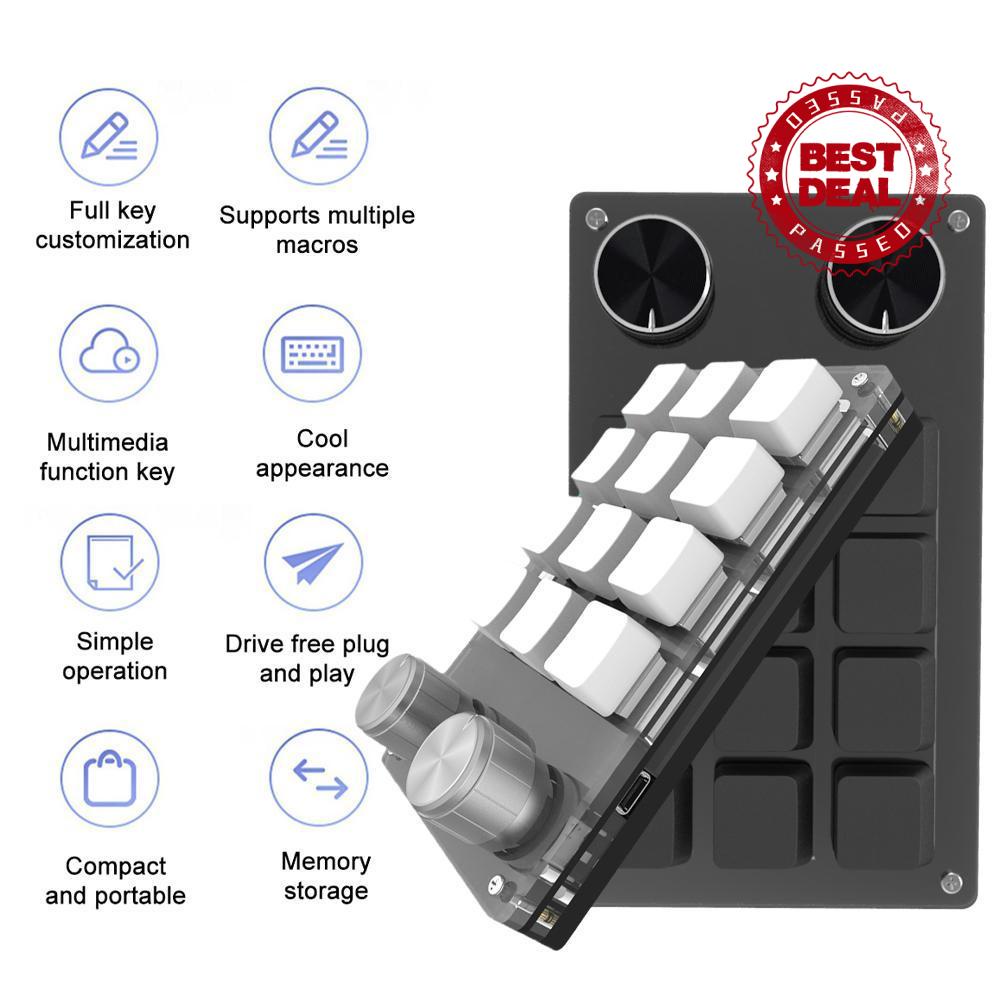 Bàn Phím Macro Mini Loại C Usb RGB Có Đèn RGB Dùng Lập Trình OSU V9A4