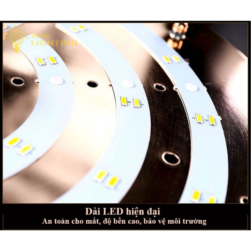 Đèn Ốp Trần Phòng Khách Hoàng Liên Đăng THỦ ĐÔ LIGHTING Thiết Kế 8 Cánh Hoa Mềm Mại Với Đèn LED 3 Chế Độ Màu H3-500