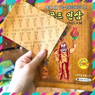 Cao Dán Hồng Sâm Túi Vàng 25 Miếng