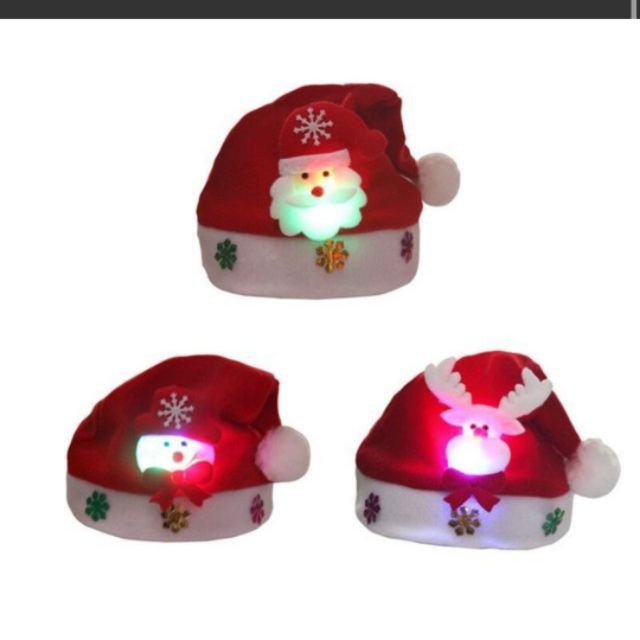 Mũ noel có đèn và không đèn