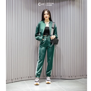 Bộ thể thao phối sườn cúc dập CCHAT